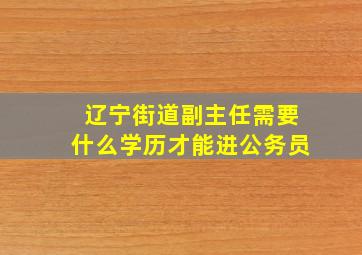 辽宁街道副主任需要什么学历才能进公务员