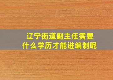 辽宁街道副主任需要什么学历才能进编制呢