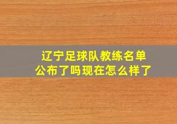 辽宁足球队教练名单公布了吗现在怎么样了