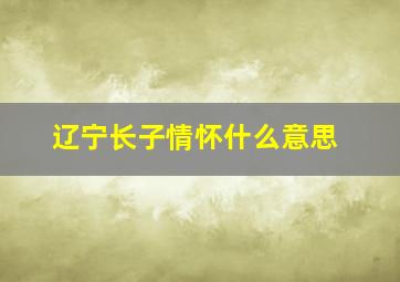 辽宁长子情怀什么意思