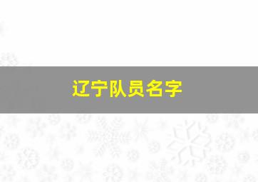 辽宁队员名字