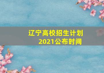 辽宁高校招生计划2021公布时间