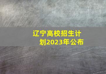 辽宁高校招生计划2023年公布