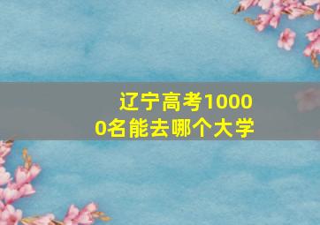 辽宁高考10000名能去哪个大学