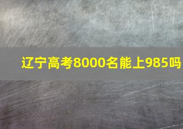 辽宁高考8000名能上985吗