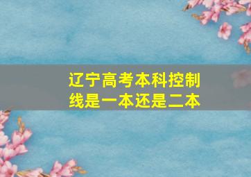 辽宁高考本科控制线是一本还是二本