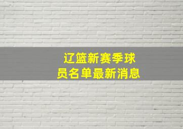 辽篮新赛季球员名单最新消息