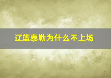 辽篮泰勒为什么不上场