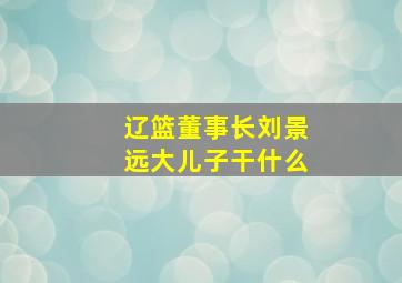 辽篮董事长刘景远大儿子干什么