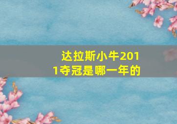 达拉斯小牛2011夺冠是哪一年的