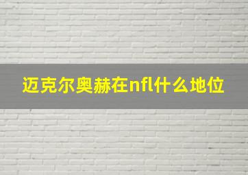 迈克尔奥赫在nfl什么地位