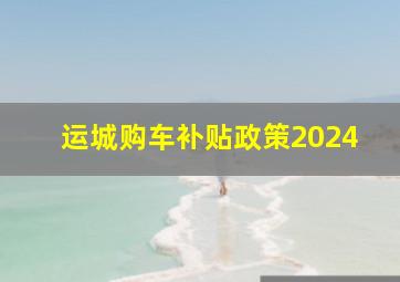 运城购车补贴政策2024