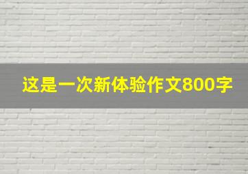 这是一次新体验作文800字