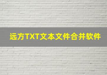 远方TXT文本文件合并软件