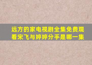 远方的家电视剧全集免费观看宋飞与婷婷分手是哪一集