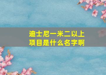 迪士尼一米二以上项目是什么名字啊