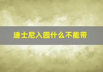 迪士尼入园什么不能带