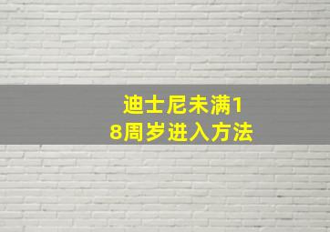 迪士尼未满18周岁进入方法