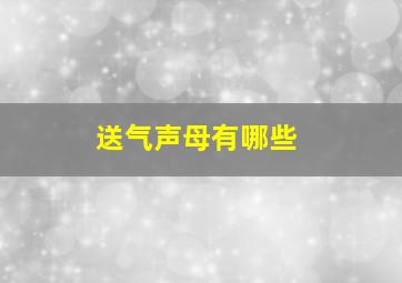 送气声母有哪些