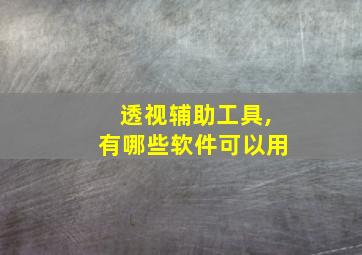 透视辅助工具,有哪些软件可以用