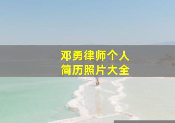 邓勇律师个人简历照片大全