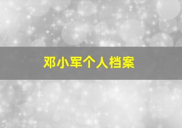 邓小军个人档案