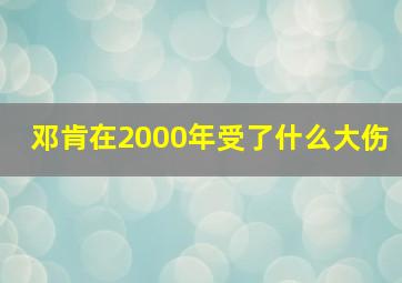 邓肯在2000年受了什么大伤