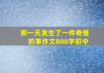 那一天发生了一件奇怪的事作文800字初中