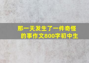 那一天发生了一件奇怪的事作文800字初中生