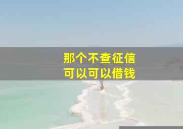 那个不查征信可以可以借钱