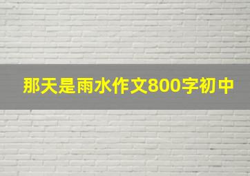 那天是雨水作文800字初中