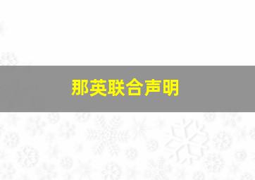 那英联合声明