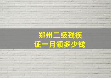 郑州二级残疾证一月领多少钱