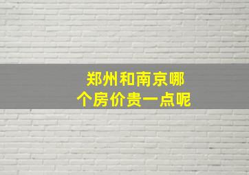 郑州和南京哪个房价贵一点呢