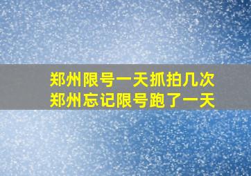 郑州限号一天抓拍几次郑州忘记限号跑了一天