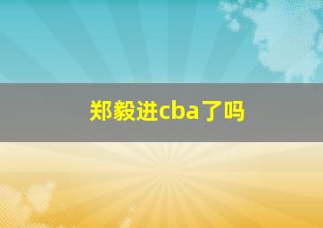 郑毅进cba了吗