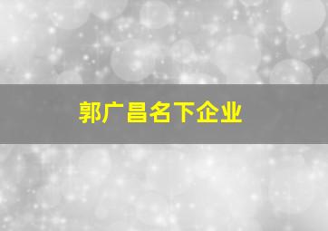 郭广昌名下企业