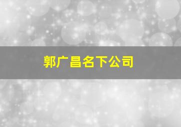 郭广昌名下公司