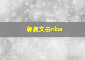 郭昊文去nba