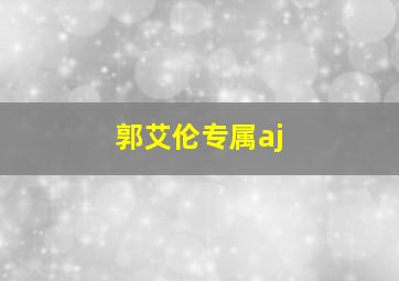 郭艾伦专属aj