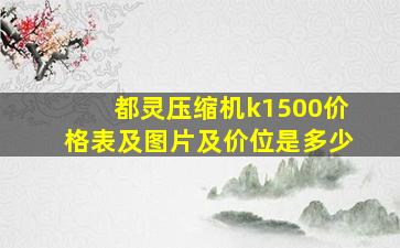 都灵压缩机k1500价格表及图片及价位是多少