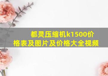 都灵压缩机k1500价格表及图片及价格大全视频