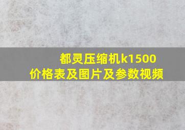 都灵压缩机k1500价格表及图片及参数视频