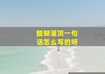 醍醐灌顶一句话怎么写的呀