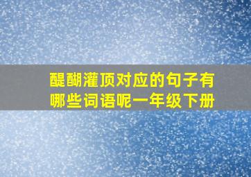 醍醐灌顶对应的句子有哪些词语呢一年级下册