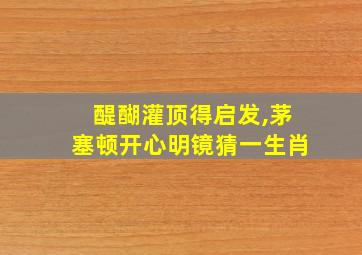 醍醐灌顶得启发,茅塞顿开心明镜猜一生肖