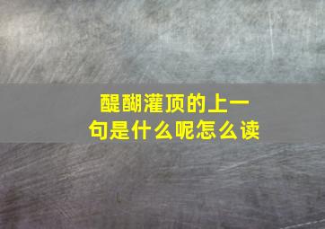 醍醐灌顶的上一句是什么呢怎么读