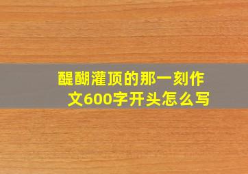 醍醐灌顶的那一刻作文600字开头怎么写