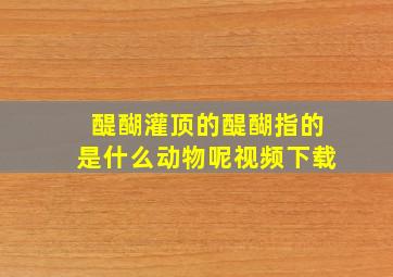 醍醐灌顶的醍醐指的是什么动物呢视频下载