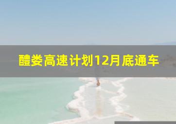 醴娄高速计划12月底通车